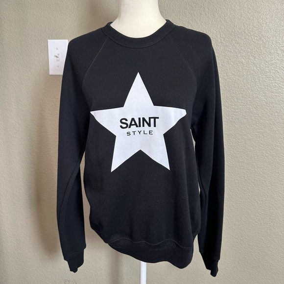 New ELL AND EMM Saint Style Crewneck Sweatshirt Long Sleeve Black - Picture 9 of 10